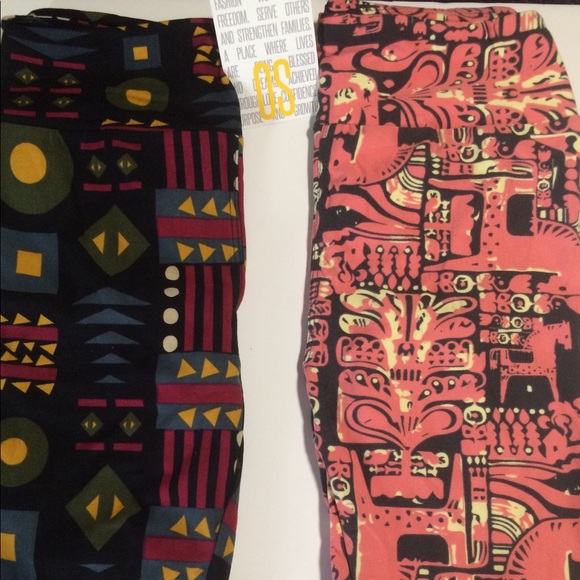 2 OS LuLaRoe leggings - Picture 1 of 1